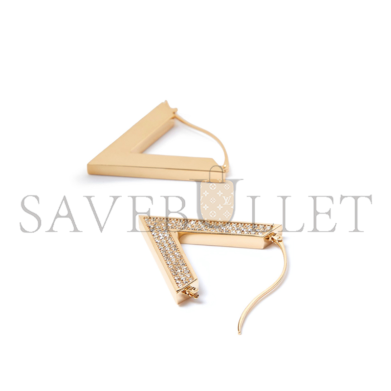 VALENTINO GARAVANI GOLD V DETAIL EARRINGS 